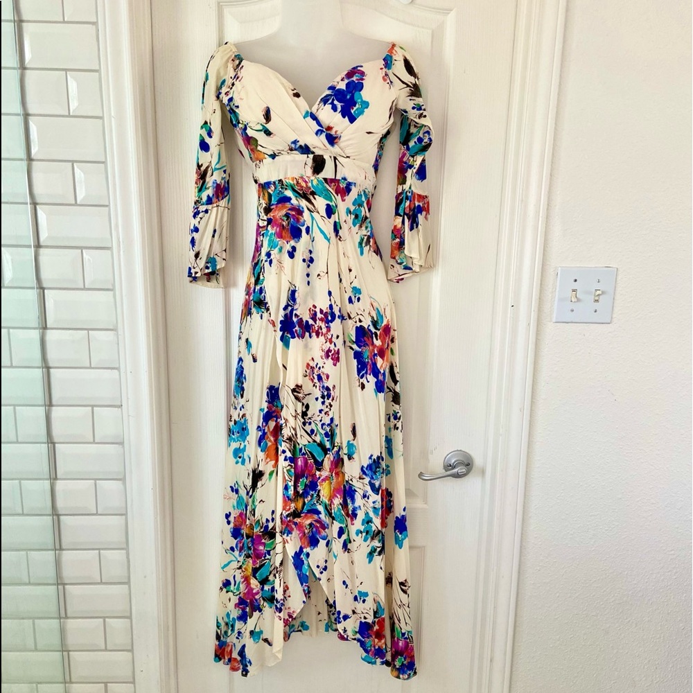 Angel Biba Ivory Floral Maxi Dress
